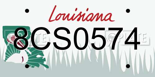 8CS0574 Louisiana License Plate