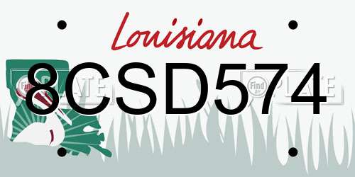 8CSD574 Louisiana License Plate