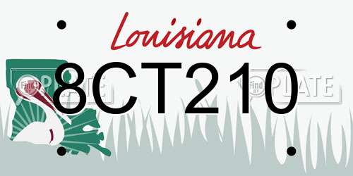 8CT210 Louisiana License Plate