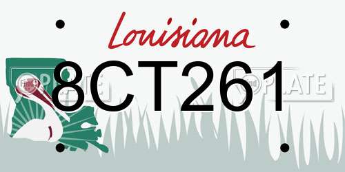 8CT261 Louisiana License Plate