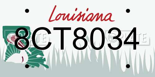 8CT8034 Louisiana License Plate