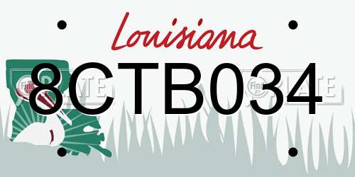8CTB034 Louisiana License Plate