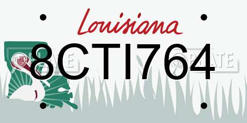 8CTI764 Louisiana License Plate