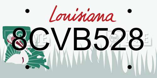 8CVB528 Louisiana License Plate