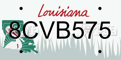 8CVB575 Louisiana License Plate