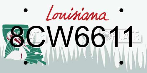 8CW6611 Louisiana License Plate