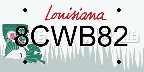 8CWB82 Louisiana License Plate