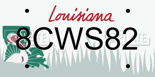 8CWS82 Louisiana License Plate