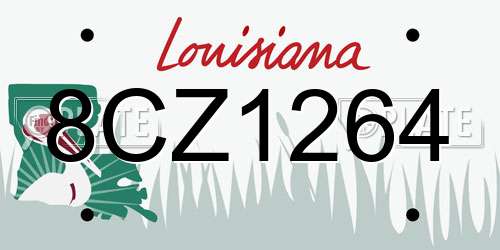 8CZ1264 Louisiana License Plate