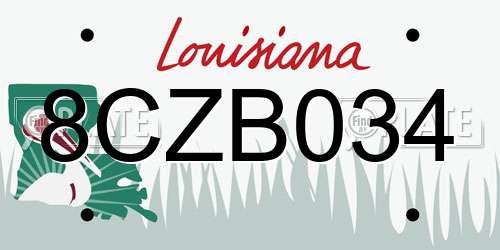 8CZB034 Louisiana License Plate