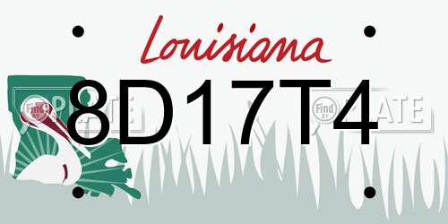 8D17T4 Louisiana License Plate