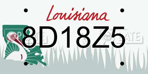 8D18Z5 Louisiana License Plate
