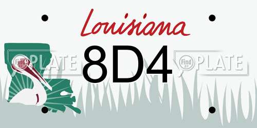 8D4 Louisiana License Plate