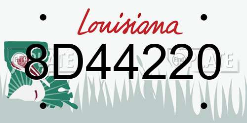 8D44220 Louisiana License Plate