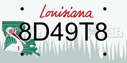 8D49T8 Louisiana License Plate