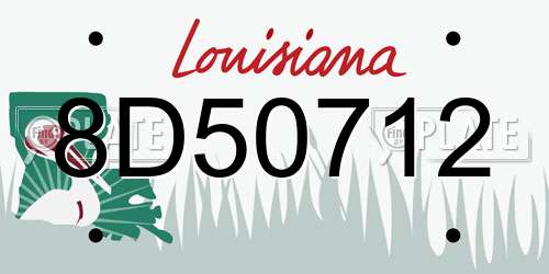 8D50712 Louisiana License Plate