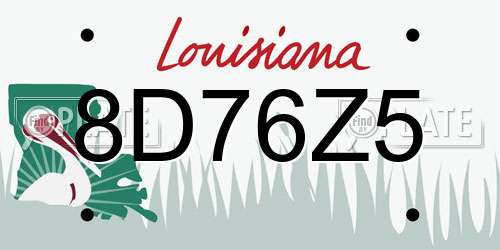 8D76Z5 Louisiana License Plate