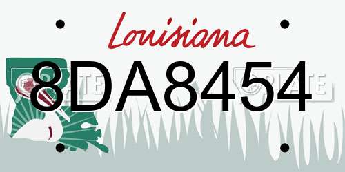 8DA8454 Louisiana License Plate