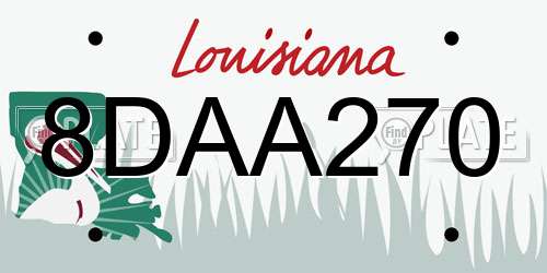 8DAA270 Louisiana License Plate