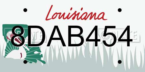 8DAB454 Louisiana License Plate