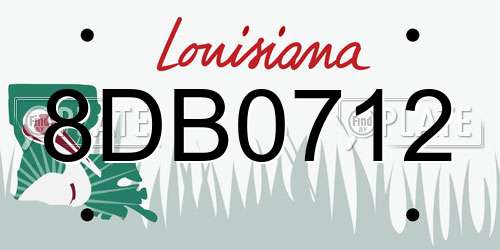 8DB0712 Louisiana License Plate