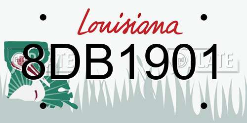 8DB1901 Louisiana License Plate