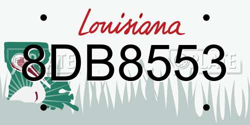 8DB8553 Louisiana License Plate