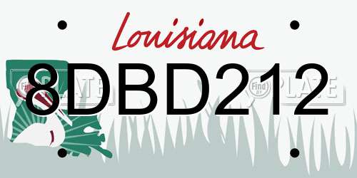 8DBD212 Louisiana License Plate
