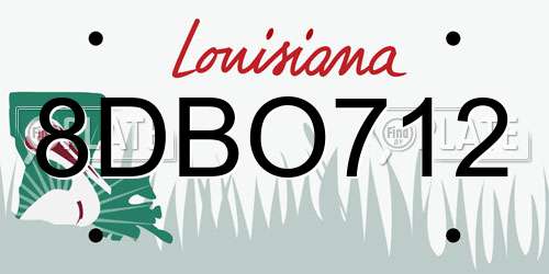 8DBO712 Louisiana License Plate