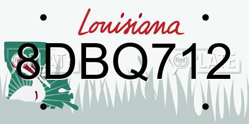8DBQ712 Louisiana License Plate