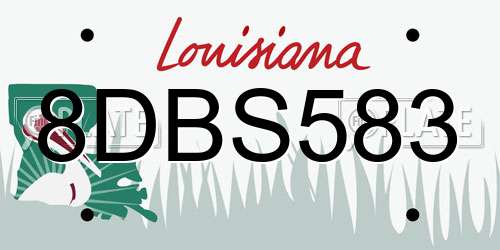 8DBS583 Louisiana License Plate