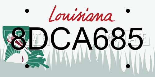 8DCA685 Louisiana License Plate