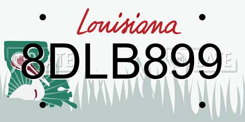 8DLB899 Louisiana License Plate