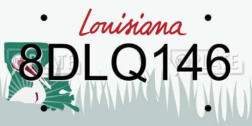 8DLQ146 Louisiana License Plate