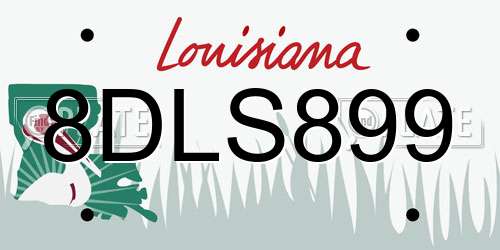 8DLS899 Louisiana License Plate