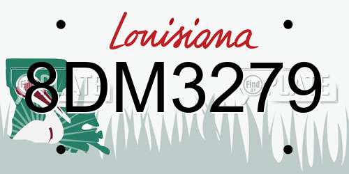 8DM3279 Louisiana License Plate