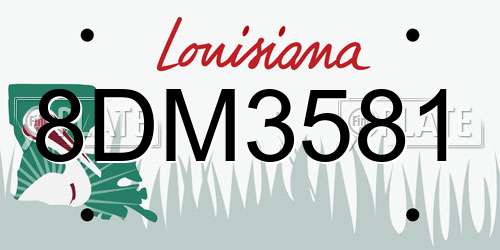 8DM3581 Louisiana License Plate