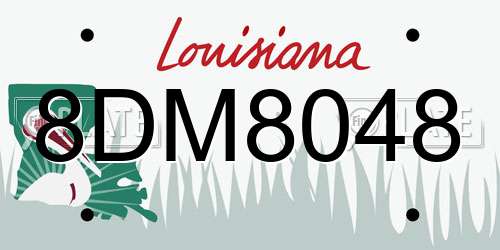8DM8048 Louisiana License Plate