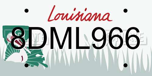 8DML966 Louisiana License Plate