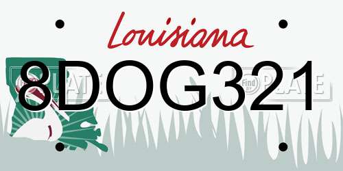 8DOG321 Louisiana License Plate