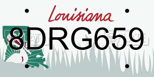 8DRG659 Louisiana License Plate