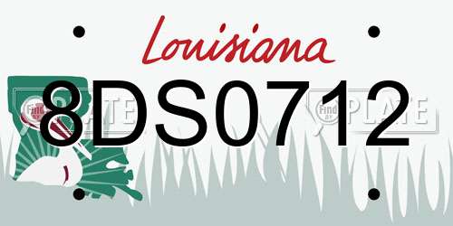 8DS0712 Louisiana License Plate