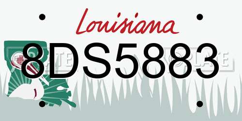 8DS5883 Louisiana License Plate