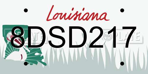 8DSD217 Louisiana License Plate