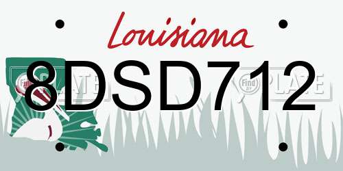 8DSD712 Louisiana License Plate