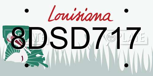 8DSD717 Louisiana License Plate