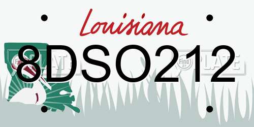 8DSO212 Louisiana License Plate