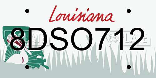 8DSO712 Louisiana License Plate