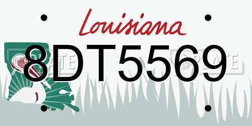 8DT5569 Louisiana License Plate