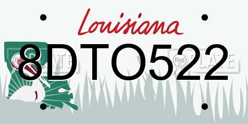 8DTO522 Louisiana License Plate